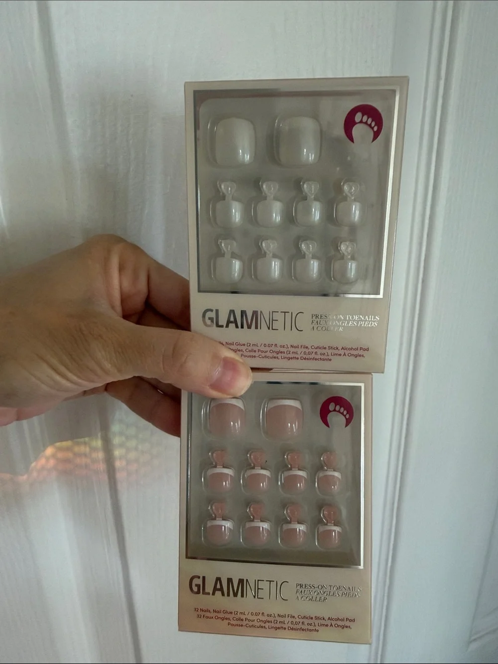 Glamnetic Press-On Toes nails in hailey and ma damn